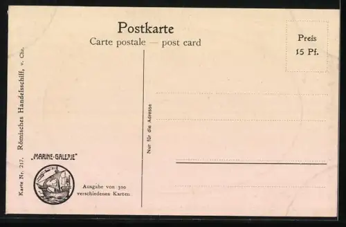 Künstler-AK Christopher Rave: Römisches Handelsschiff vor Christi