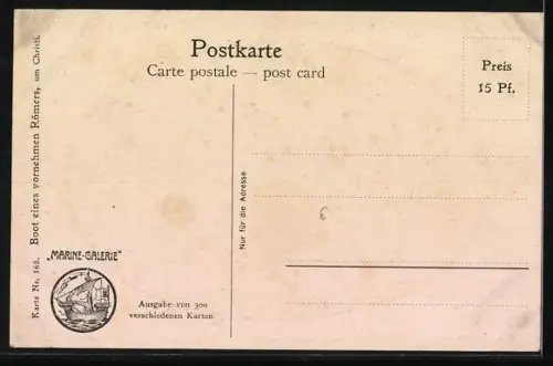 Künstler-AK Christopher Rave: Boot eines vornehmen Röhmers um Christi