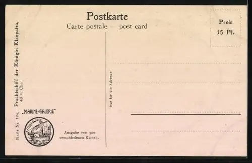 Künstler-AK Christopher Rave: Ägypten, Prachtschiff der Königin Kleopatra, 40 v. Chr.
