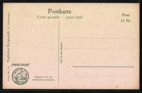 Künstler-AK Christopher Rave: Englisches Kriegsschiff vor einer Küste, 16. Jh.