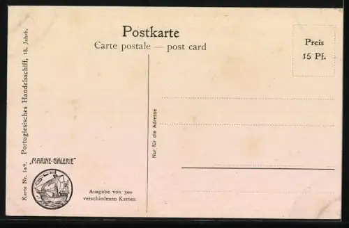 Künstler-AK Christopher Rave: Portugiesisches Handelsschiff aus dem 18. Jahrhundert