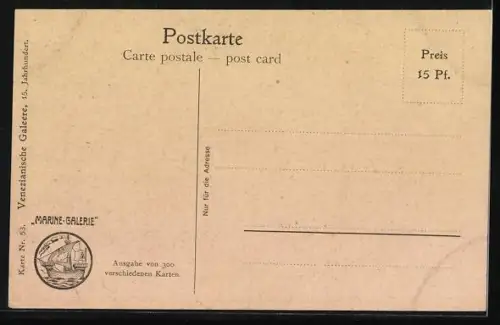 Künstler-AK Christopher Rave: Venezianische Galeere im 15. Jahrhundert auf ruhiger See