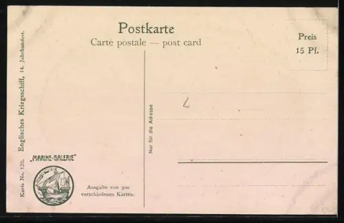 Künstler-AK Chr. Rave: Englisches Kriegsschiff in Fahrt