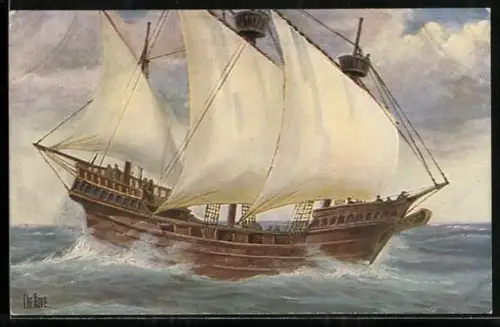 Künstler-AK Christopher Rave: Englischer Segler, 15. Jh.