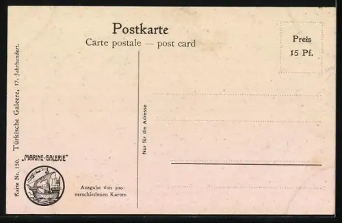 Künstler-AK Christopher Rave: Türkische Galeere in Fahrt, 17. Jahrhundert