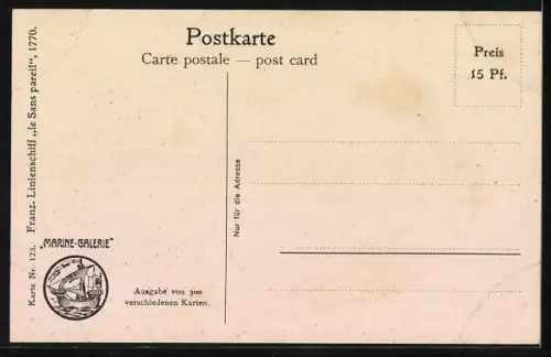 Künstler-AK Christopher Rave: Französisches Linienschiff  le Sans pareil um 1770