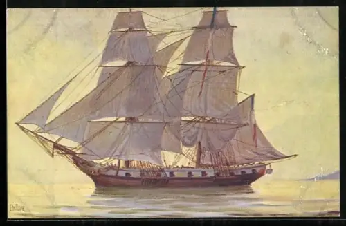 Künstler-AK Christopher Rave: La Tactique, französische Brigg, 1805
