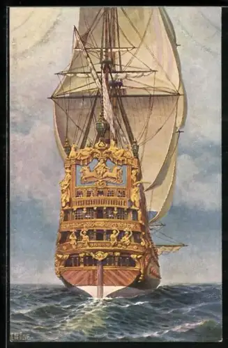 Künstler-AK Christopher Rave: Franz. Linienschiff le Soleil royal, 1600