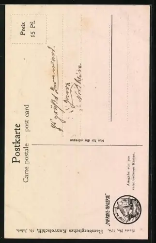 Künstler-AK Christopher Rave: Segelschiff Hamburger Konvoischiff im 18. Jahrhundert