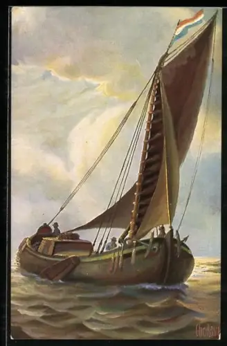 Künstler-AK Christopher Rave: Holländischer Küstenfahrer, Anfang des 19. Jahrh.