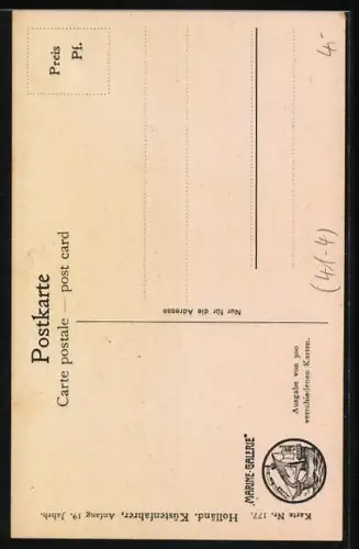 Künstler-AK Christopher Rave: Holländischer Küstenfahrer, Anfang des 19. Jahrh.