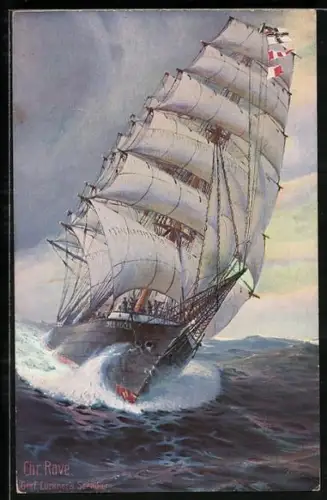 Künstler-AK Christopher Rave: Graf Luckner`s Seeadler auf hoher See