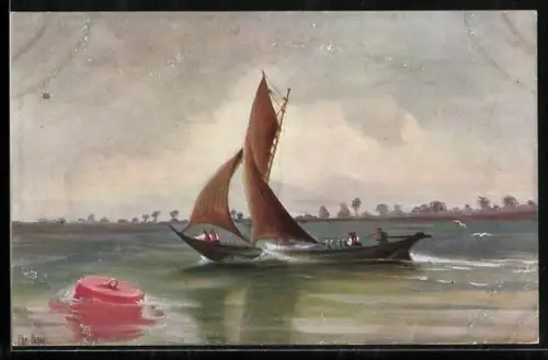 Künstler-AK Christopher Rave: Milchever auf Elbe, 1880