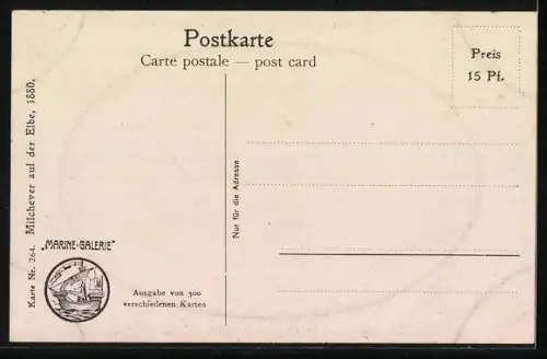 Künstler-AK Christopher Rave: Milchever auf Elbe, 1880