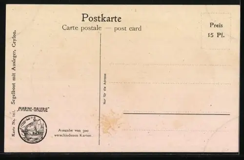 Künstler-AK Christopher Rave: Ceylon, Boot mit Ausleger