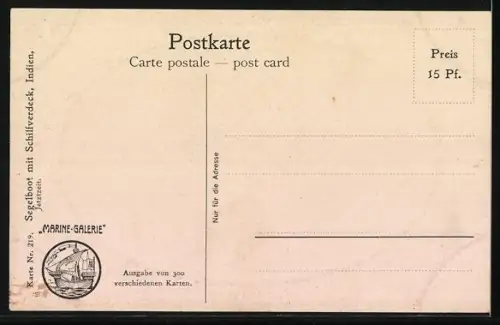 Künstler-AK Christopher Rave: Segelboot mit Schilfverdeck, Indien
