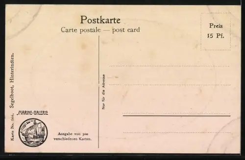 Künstler-AK Christopher Rave: Segelboot aus Hinterindien auf See