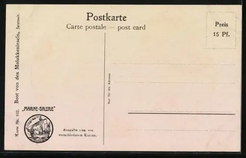 Künstler-AK Christopher Rave: Boot von den Molukkeninseln, Jetztzeit