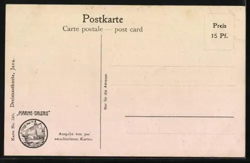 Künstler-AK Christopher Rave: Dreimastboote, Java