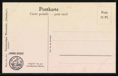 Künstler-AK Christopher Rave: Zweimastiger Weserkahn Dorothea, Jetztzeit