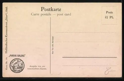 Künstler-AK Christopher Rave: Holländisches Kanonenboot Stier, 1868