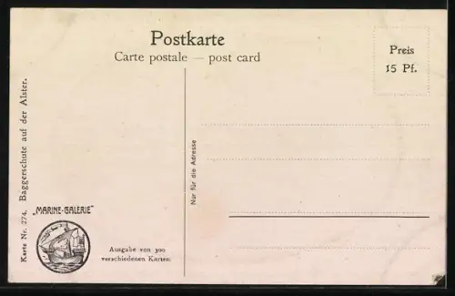 Künstler-AK Christopher Rave: Baggerschiffe auf der Alster