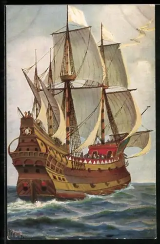 Künstler-AK Chr. Rave: Holländisches Kriegsschiff