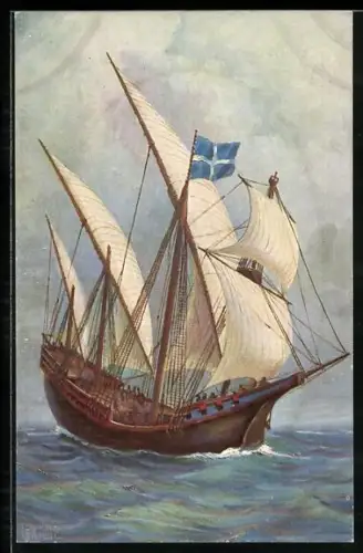 Künstler-AK Christopher Rave: Karavelle, 15. Jahrh.