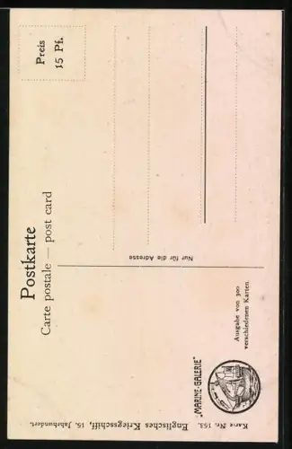 Künstler-AK Chr. Rave: Englisches Kriegsschiff aus dem 15. Jahrhundert