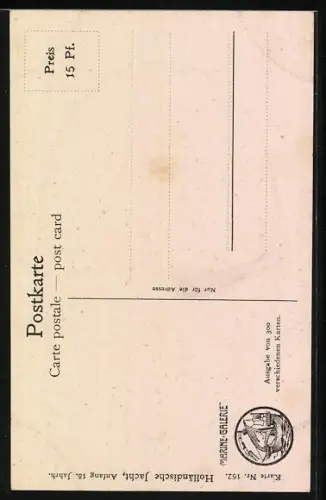 Künstler-AK Christopher Rave: Holländ. Jacht, Anfang 18. Jahrh.