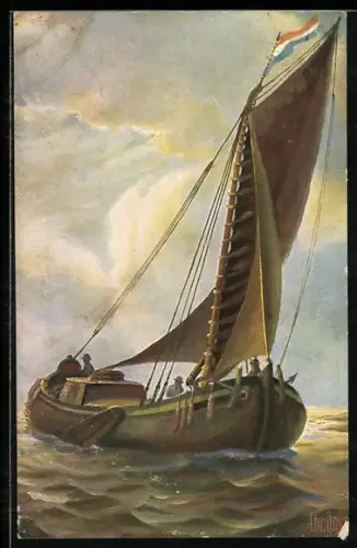 Künstler-AK Christopher Rave: Holländischer Küstenfahrer, Anfang des 19. Jahrh.