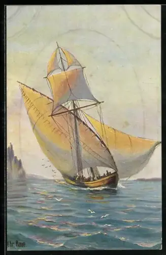 Künstler-AK Christopher Rave: Mittelländischer Corsar, 19. Jahrhundert