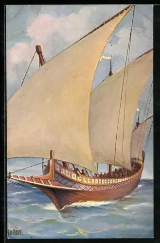 Künstler-AK Christopher Rave: Segelschiff Portugiesische Pinke