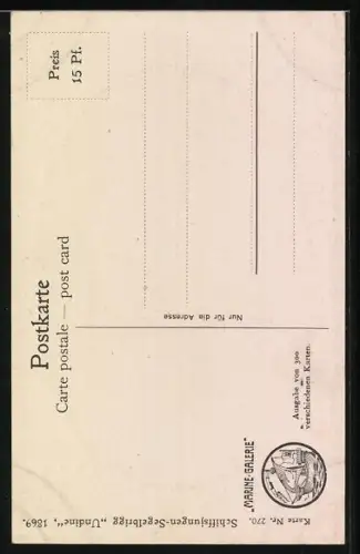 Künstler-AK Chr. Rave: Schiffsjungen-Segelbrigg Undine aus dem Jahr 1869