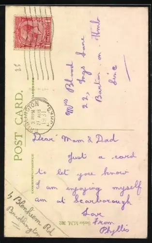 AK Mädchen mit einem Brief in der Hand