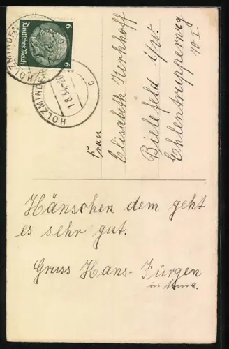 AK Kleiner Junge mit Schippe und Eimer