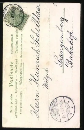 AK Junges Mädchen im rosafarbenen Kleid mit Blumenkorb