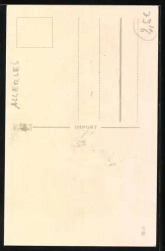 AK Blondes Mädchen hängt Wäsche auf