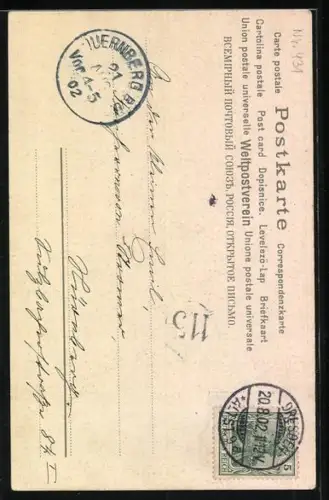 AK Pärchen küsst sich und Hund lacht