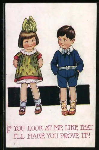 AK Junge und Mädchen schauen sich an