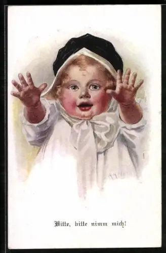 AK Kleines Kind im weissen Kleid