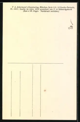 AK Goethe in seinem letzten Lebensjahre, Portrait