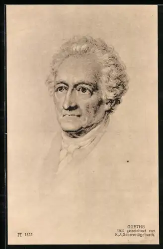 AK Goethe, Portrait, Zeichnung