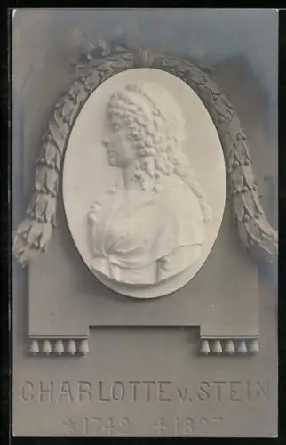 AK Charlotte von Stein, Reliefbild