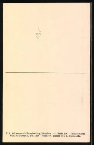 AK Friedrich von Schiller sitzt vor einer Büste