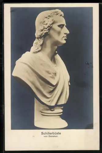 AK Friedrich Schiller, Büste von Daneker