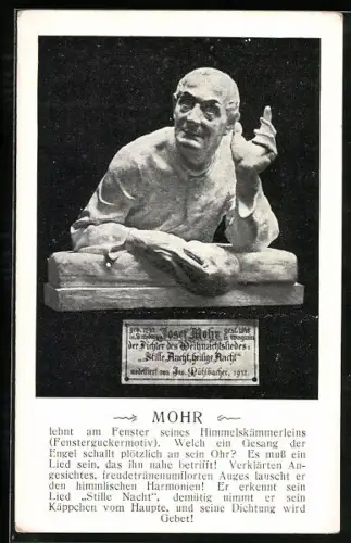 AK Josef Mohr, Fenstergucker, Portraitplastik