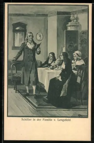 Künstler-AK Schiller in der Familie v. Lengefeld