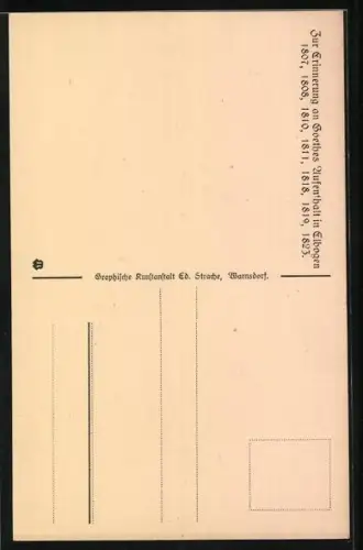 AK Goethe, Portrait mit Tagebuch-Auszug