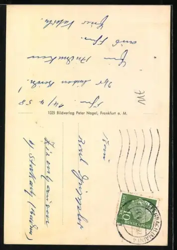 AK Frankfurt a. M., Goethes Geburtshaus u. Münzportrait